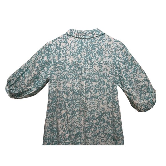 Anthropologie The Irene Linen Long Shirt Dress XXS Puff Sleeve Dainty Prairie - Picture 12 of 16